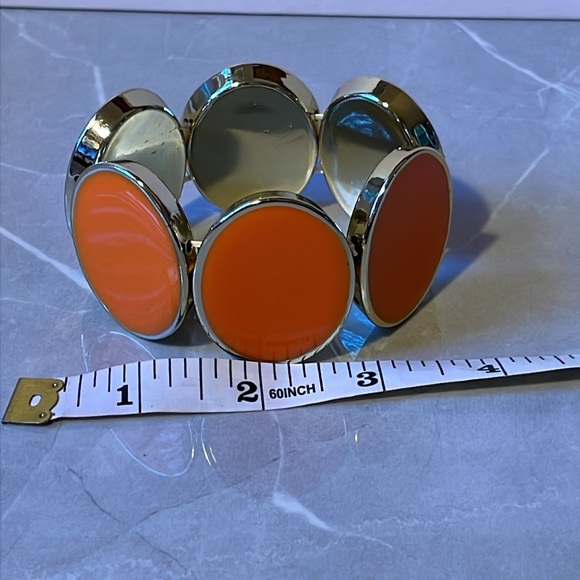 Gorgeous EUC statement bracelet orange and gold stretch bold fall look - Picture 7 of 8